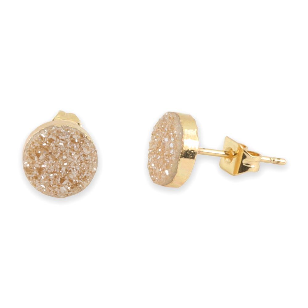 Christy Jean - Jeanna Druzy Stud Earrings in Gold - 4 COLORS -