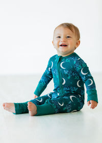 Thumbnail for Eclipse Kids - Midnight Tigers - Long Sleeve Zipper Sleep Romper -