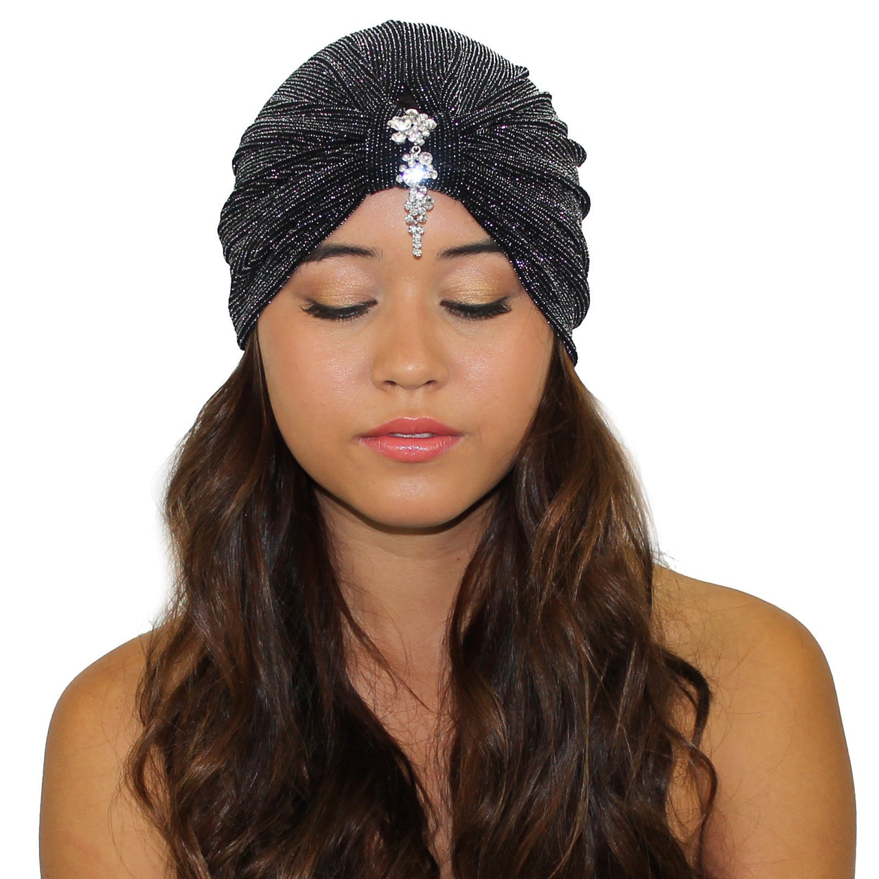 KRISTIN PERRY - Cascading Crystals Glitter Turban - 1 COLOR -