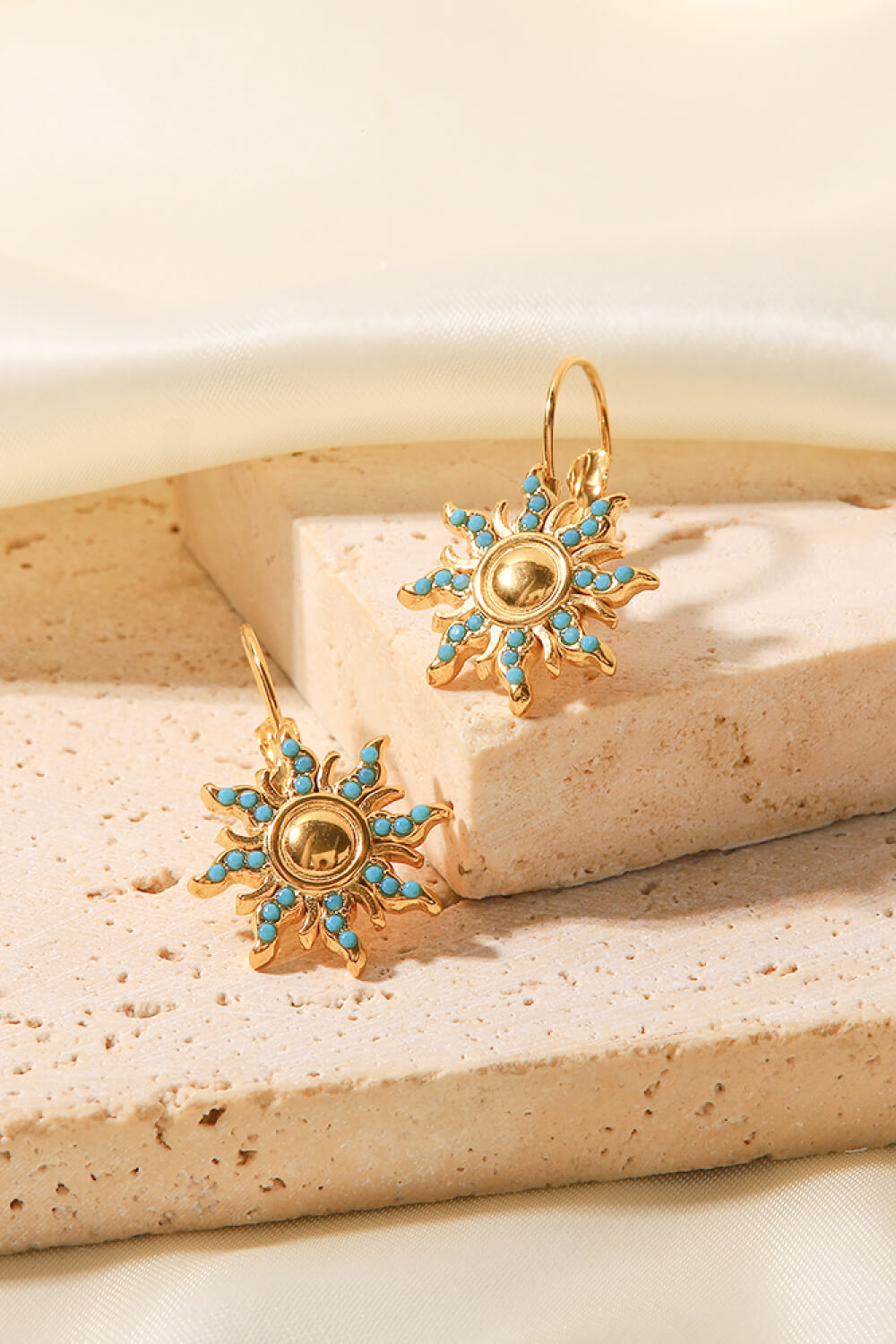 Turquoise Sun Drop Earrings - T -