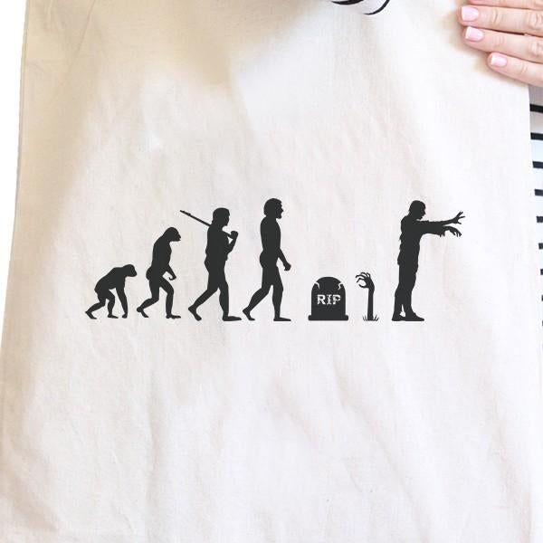 Zombie Evolution Natural Canvas Bags -