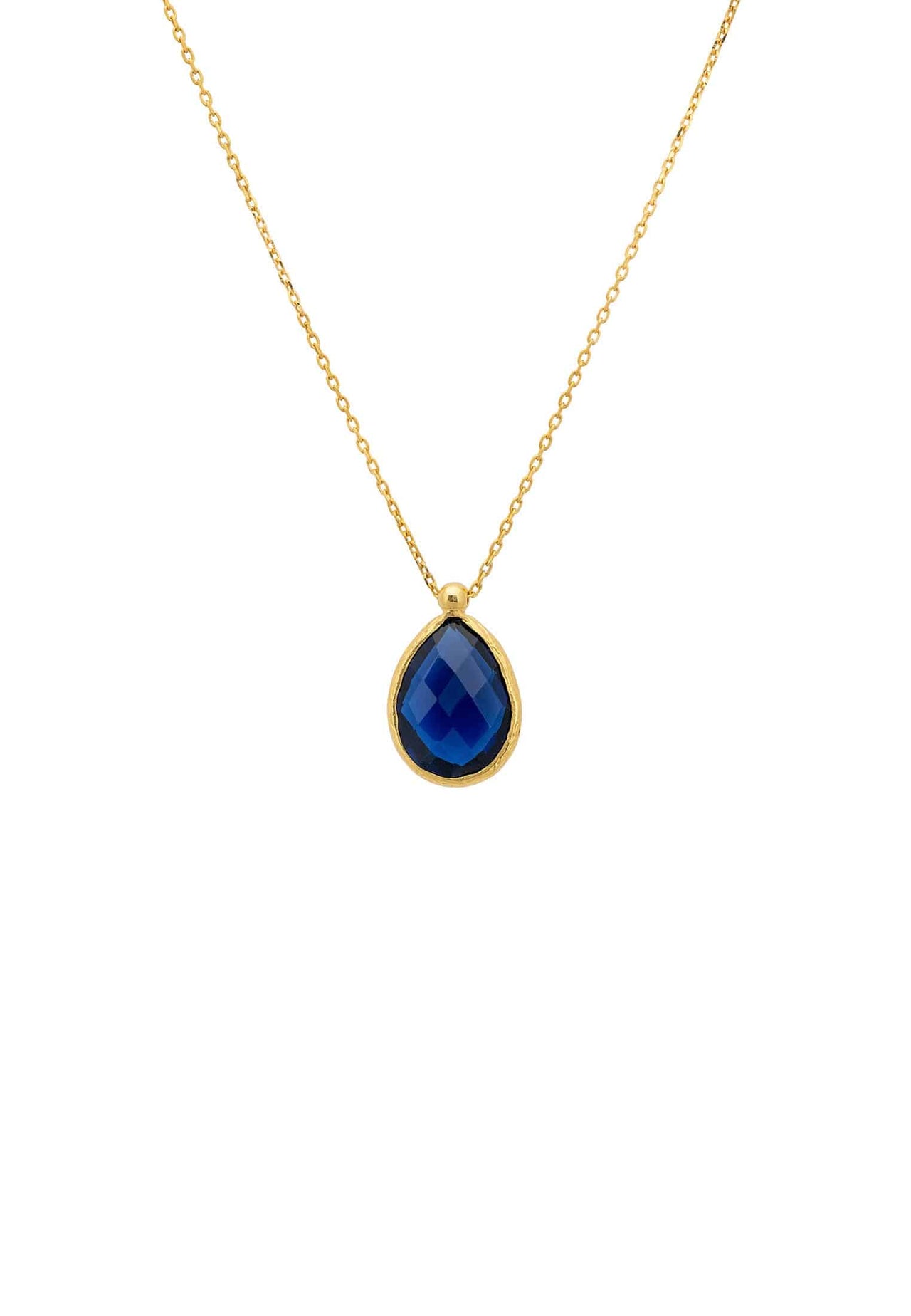 LATELITA - Petite Drop Necklace Gold Sapphire Hydro -