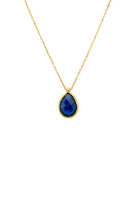 Thumbnail for LATELITA - Petite Drop Necklace Gold Sapphire Hydro -