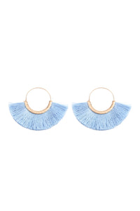 Thumbnail for Tassel Fan Hoop Earrings - 15 COLORS -