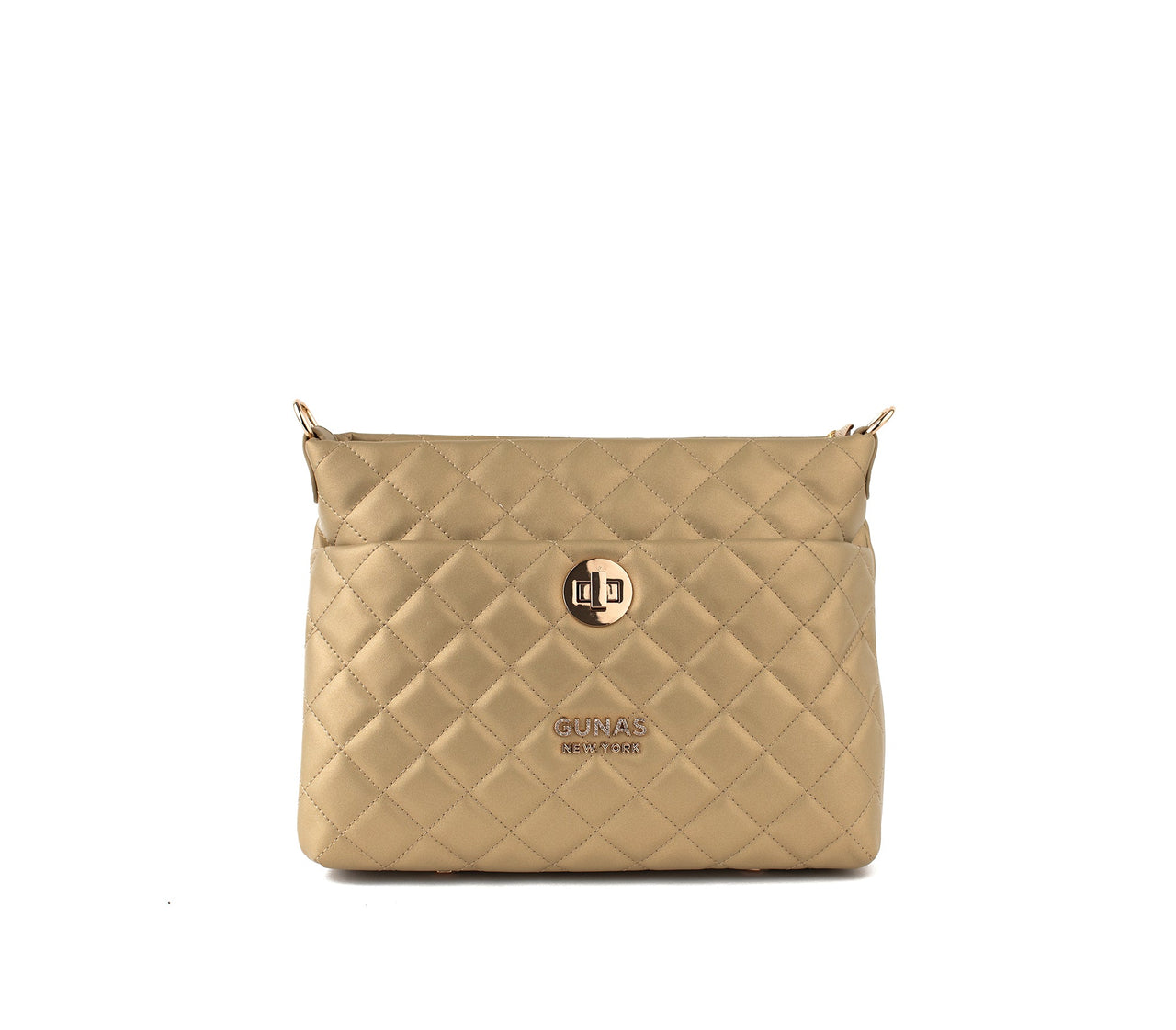 GUNAS NEW YORK - Koi - Gold Quilted Vegan Leather Purse - 1 COLOR -