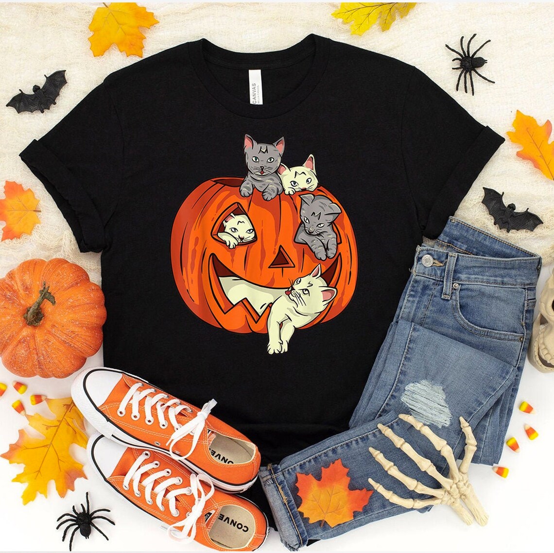 Pumpkin Cat Halloween T-Shirt - 1 COLOR -