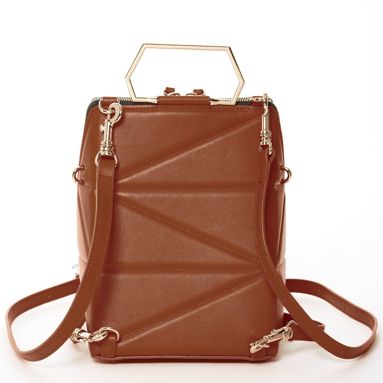 Heidi Brown Leather Backpack Purse -