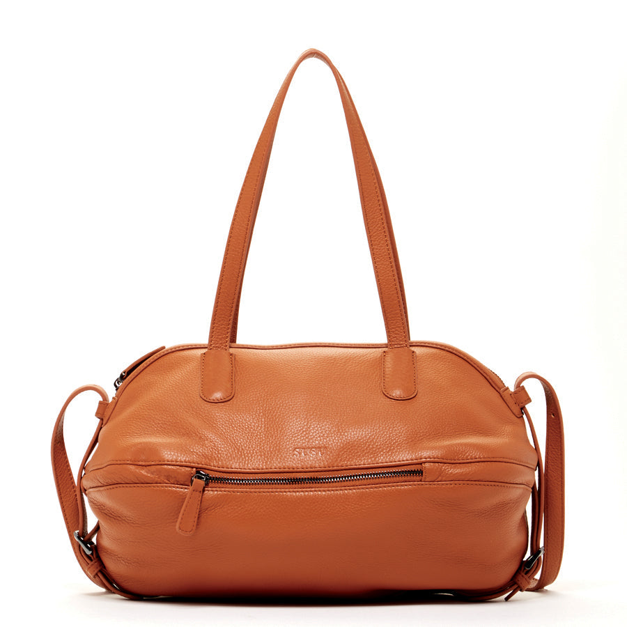 Catherine Leather Satchel Bag Brown -