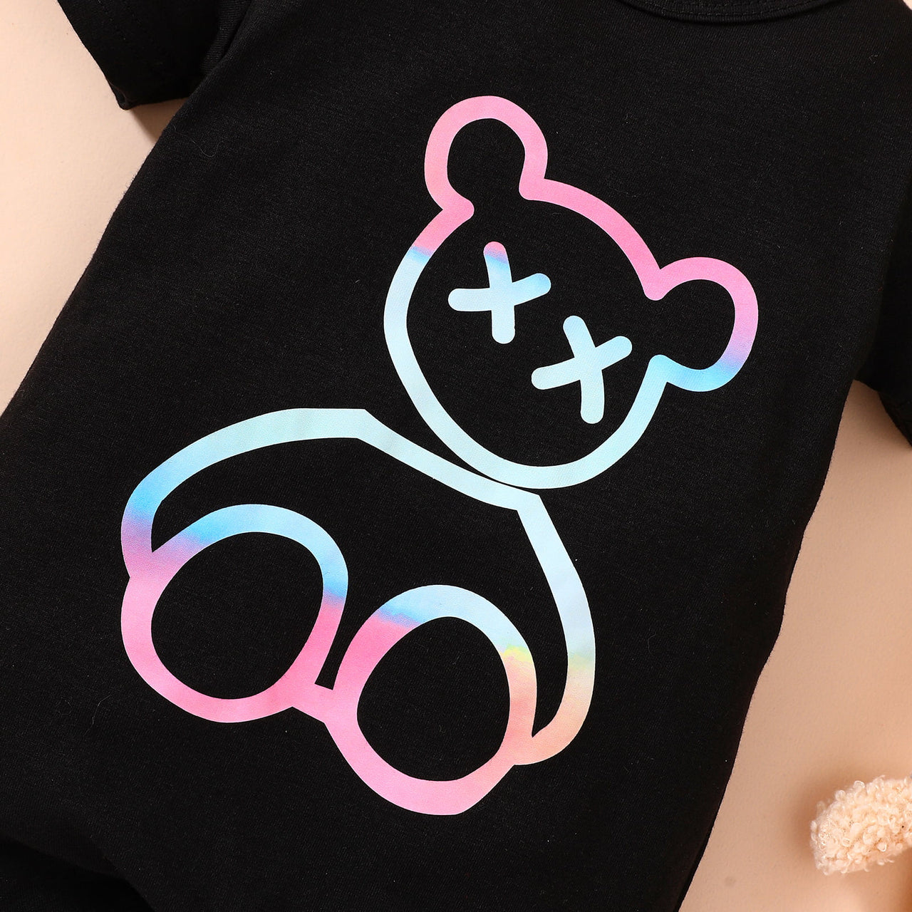 Baby Bear Graphic Short Sleeve Romper - T - 5 SIZES - 1 COLOR -