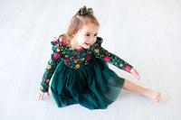 Thumbnail for Eclipse Kids - Long Sleeve Tulle Dress - Moody Flowers - SIZES 2T THRU 11/12 -