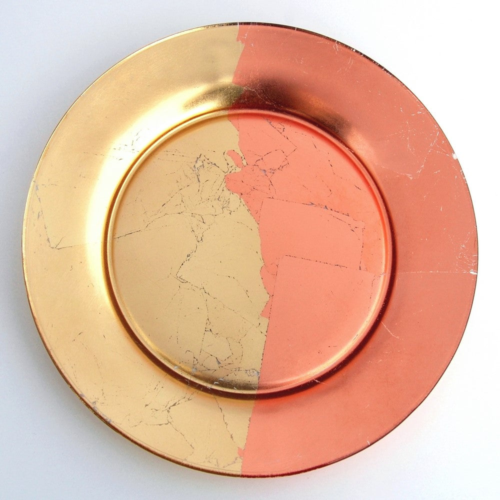 GILT - CONTOUR Set/4 Gold/Rose Salad Plates -