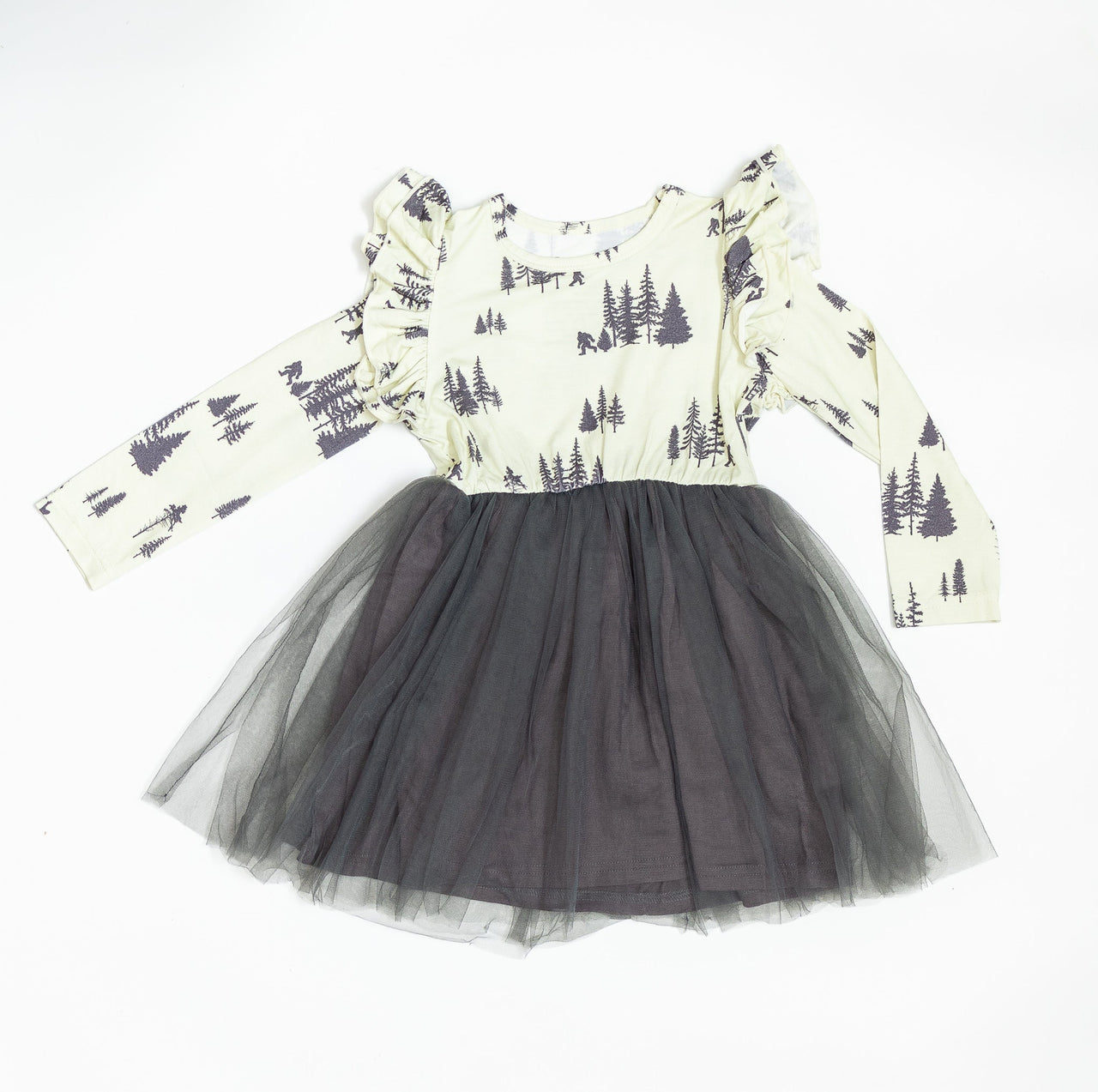 Eclipse Kids - Long Sleeve Tulle Dress - Sasquatch - SIZES 2T THRU 11/12 -