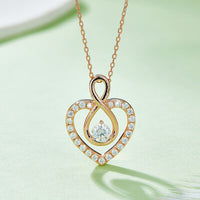 Thumbnail for 1 Carat Moissanite 925 Sterling Silver Heart Shape Necklace