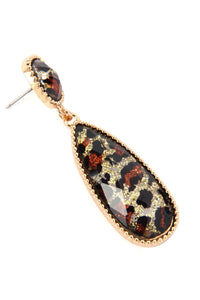 Thumbnail for Glitter Leopard Post Dangle Drop Earrings - 4 COLORS -