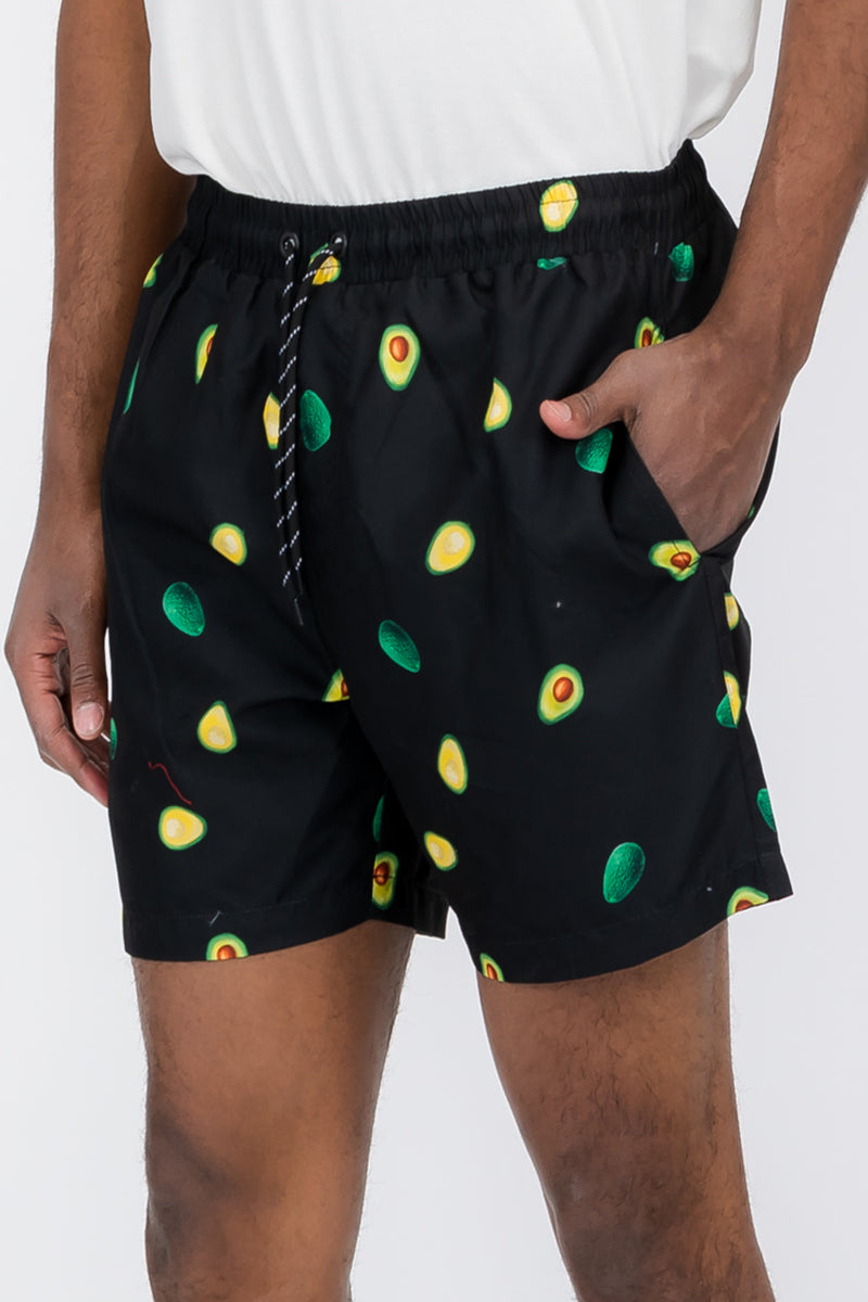 Avocado Print Swim Shorts - 1 COLOR -