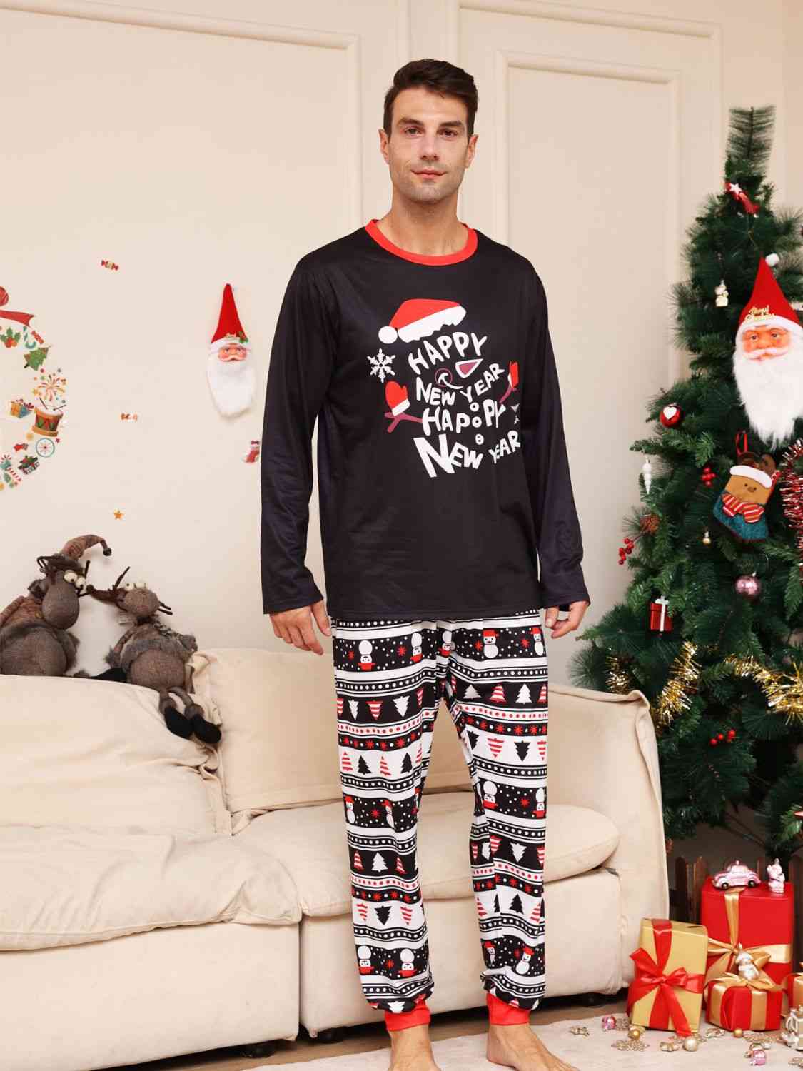 MEN Full Size Graphic Top and Pants Set - T -