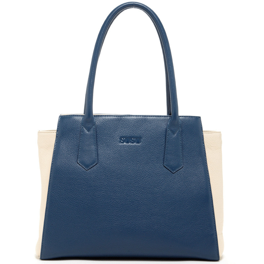 Jody Blue Ivory Leather Tote Bag -