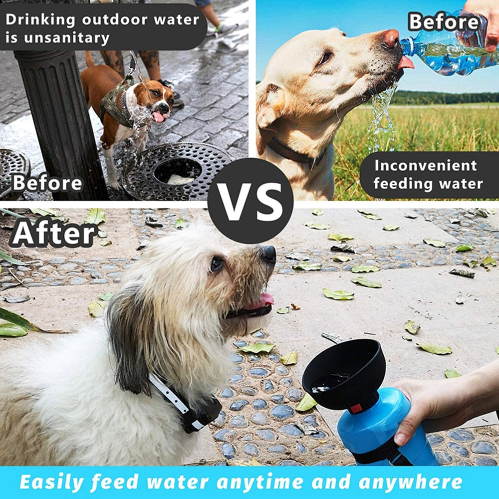 Portable Dog Water Bottle Foldable Pets - Feeder Bowl - Water Bottle Pets Outdoor Travel Drinking Dog Bowl - BPA Free - [29 day delivery] - 3 COLORS -