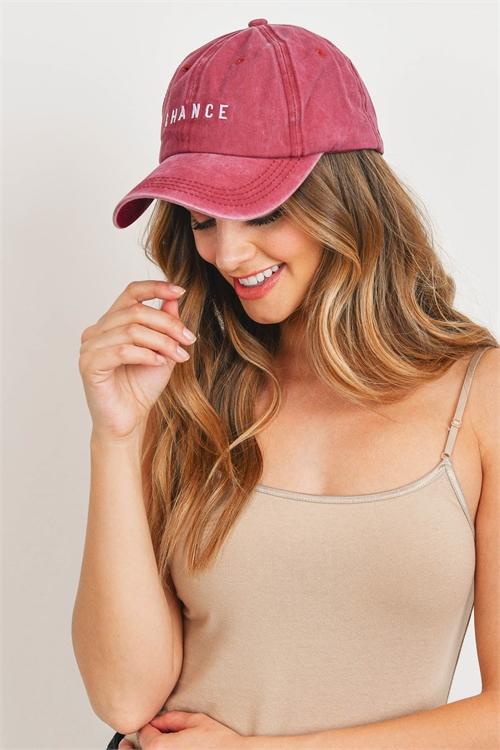 Riah Fashion - "Chance" Embroidered Acid Washed Cap- 5 COLORS