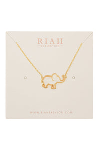 Thumbnail for Riah Fashion - Elephant Cast Pendant Necklace - 3 FINISHES -