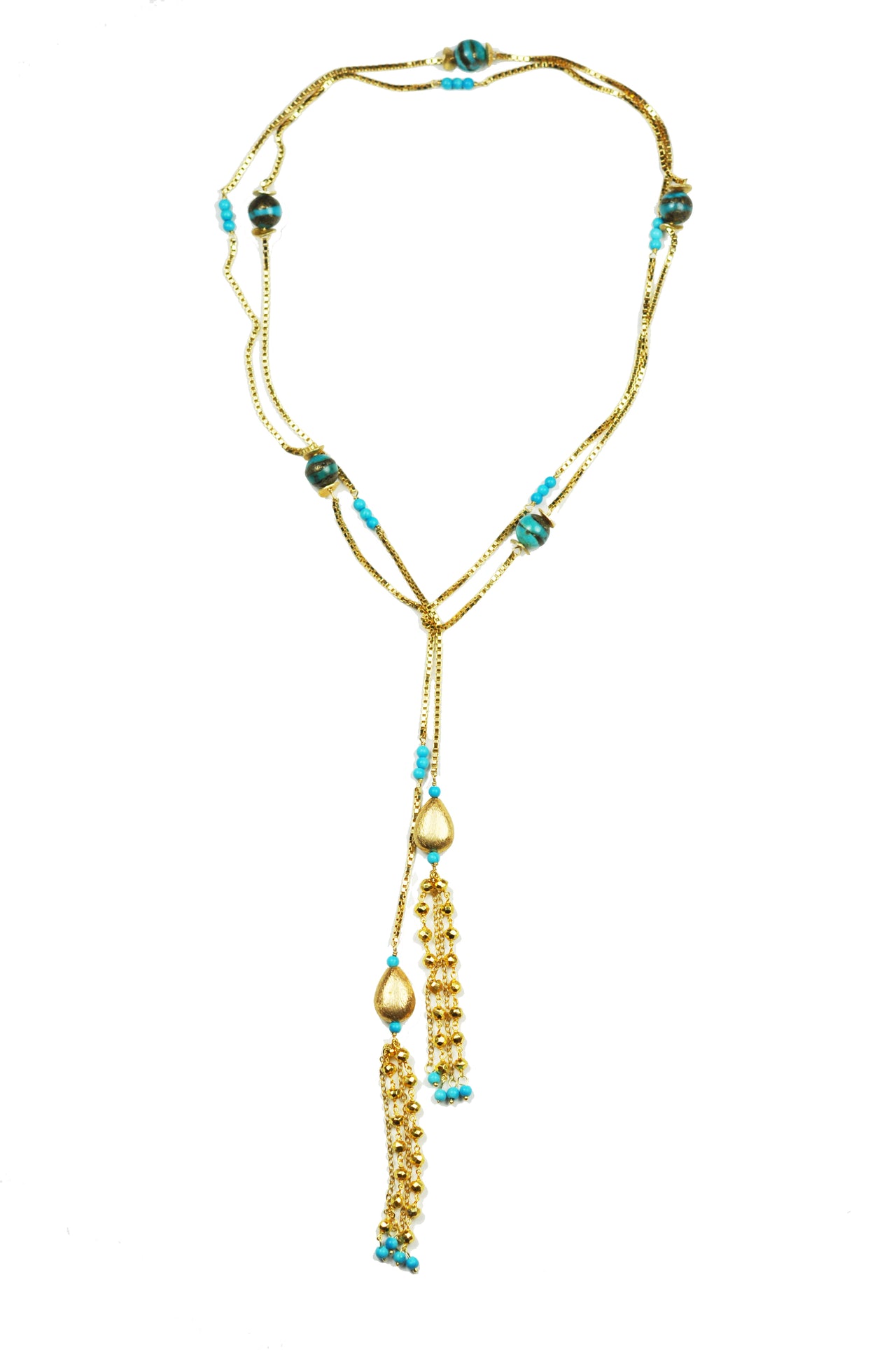 Gena Myint - Turquoise Lariat Necklace -