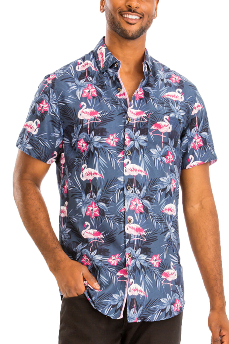 WEIV - Digital Print Hawaiian Short Sleeve Shirt -