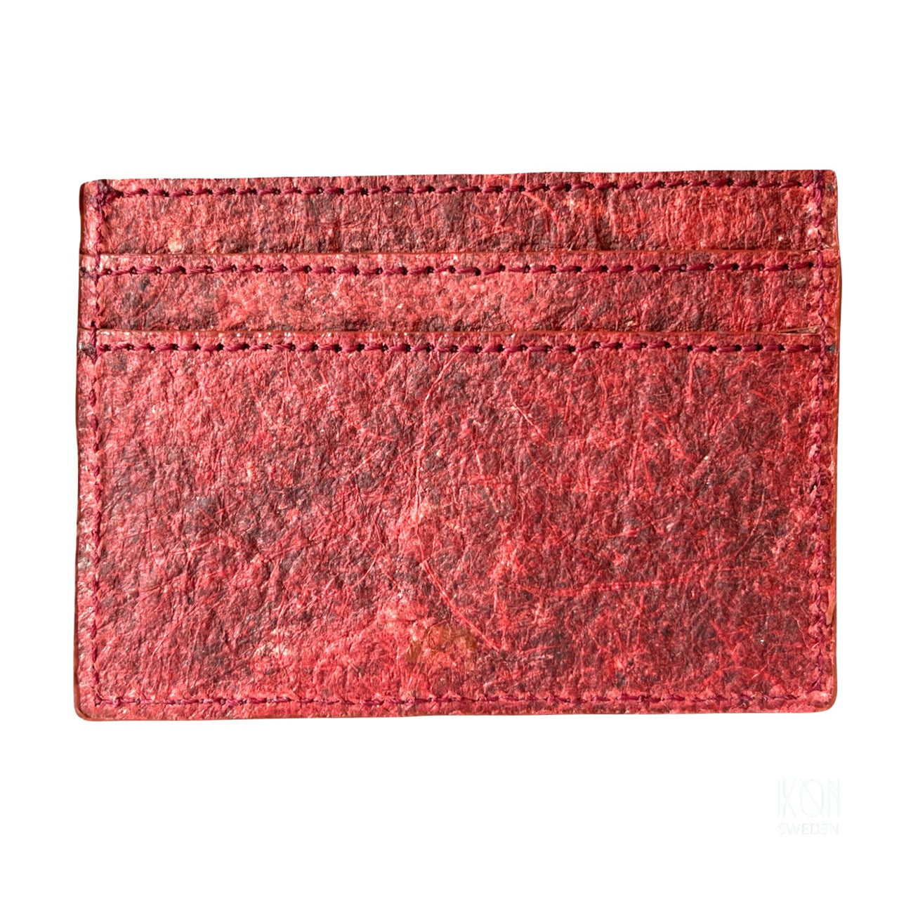 IKON SWEDEN - Coconut Leather Card Holder - Wine Red - 1 COLOR -