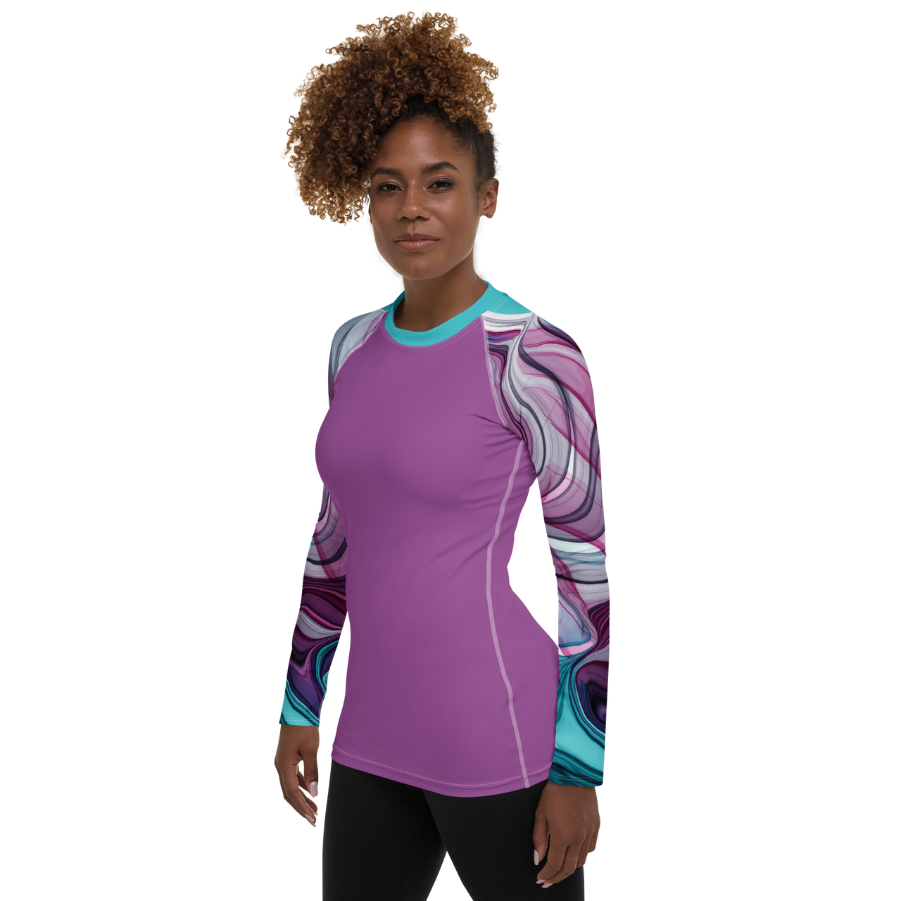 FYC - Women's Water Colors Performance Rash Guard UPF 40+ - 1 COLOR -