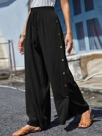 Thumbnail for Full Size Tassel Wide Leg Pants - T - 10 COLORS -