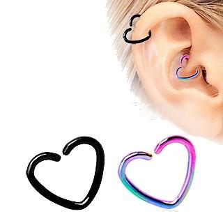 PVD Plated Heart Shaped Cartilage Earring - 2 COLORS