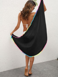 Thumbnail for Rainbow Pompom Trim Swim Wrap Skirt - T - 5 COLORS -