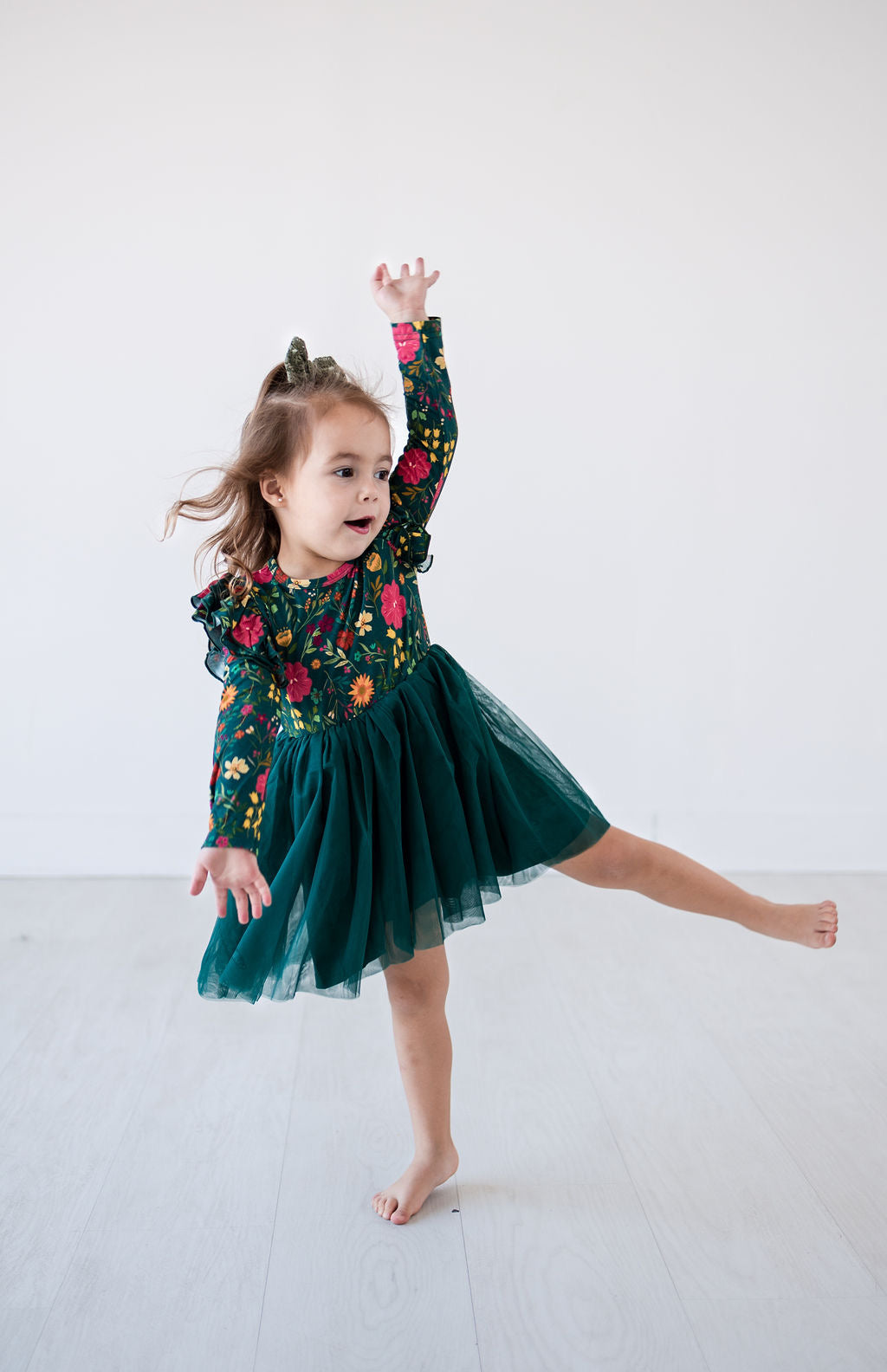 Eclipse Kids - Long Sleeve Tulle Dress - Moody Flowers - SIZES 2T THRU 11/12 -