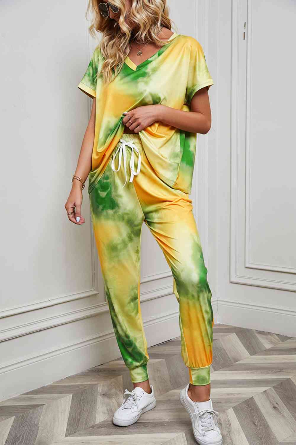 Tie-Dye Top and Pants Set - 2 PCS. - T - 5 TIE DYE COLORS -