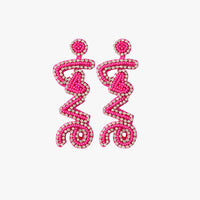 Thumbnail for LOVE Bead Rhinestone Dangle Earrings - T -