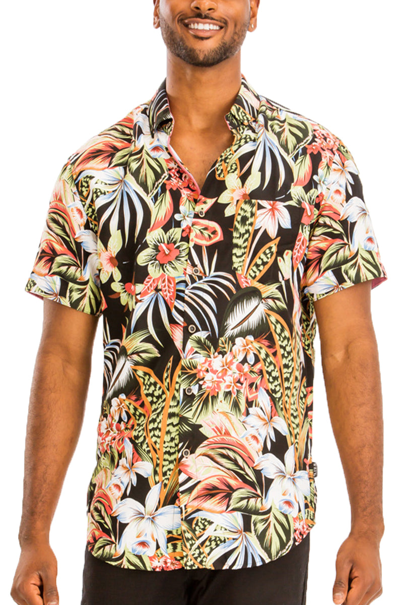 WEIV - Digital Print Hawaiian Short Sleeve Shirt -