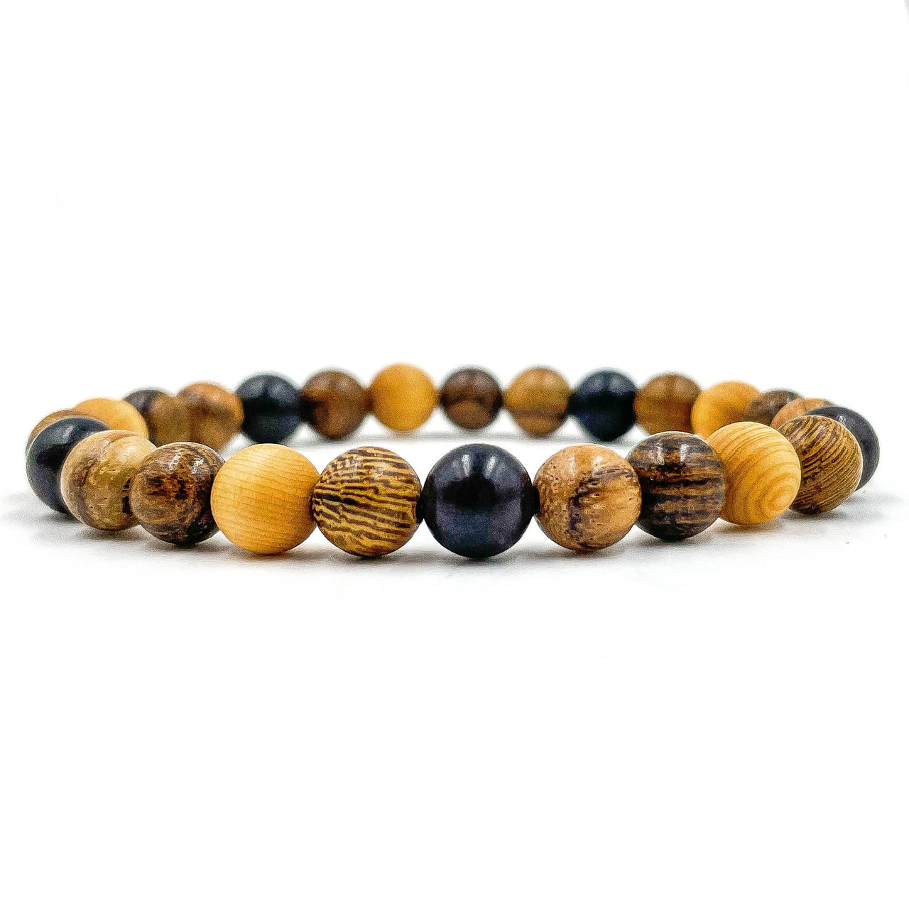 Union - All Mixed Up Brown Wood Mala Beaded Bracelet -