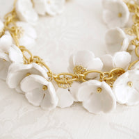 Thumbnail for Porcelain Plum Blossom Cluster Necklace -