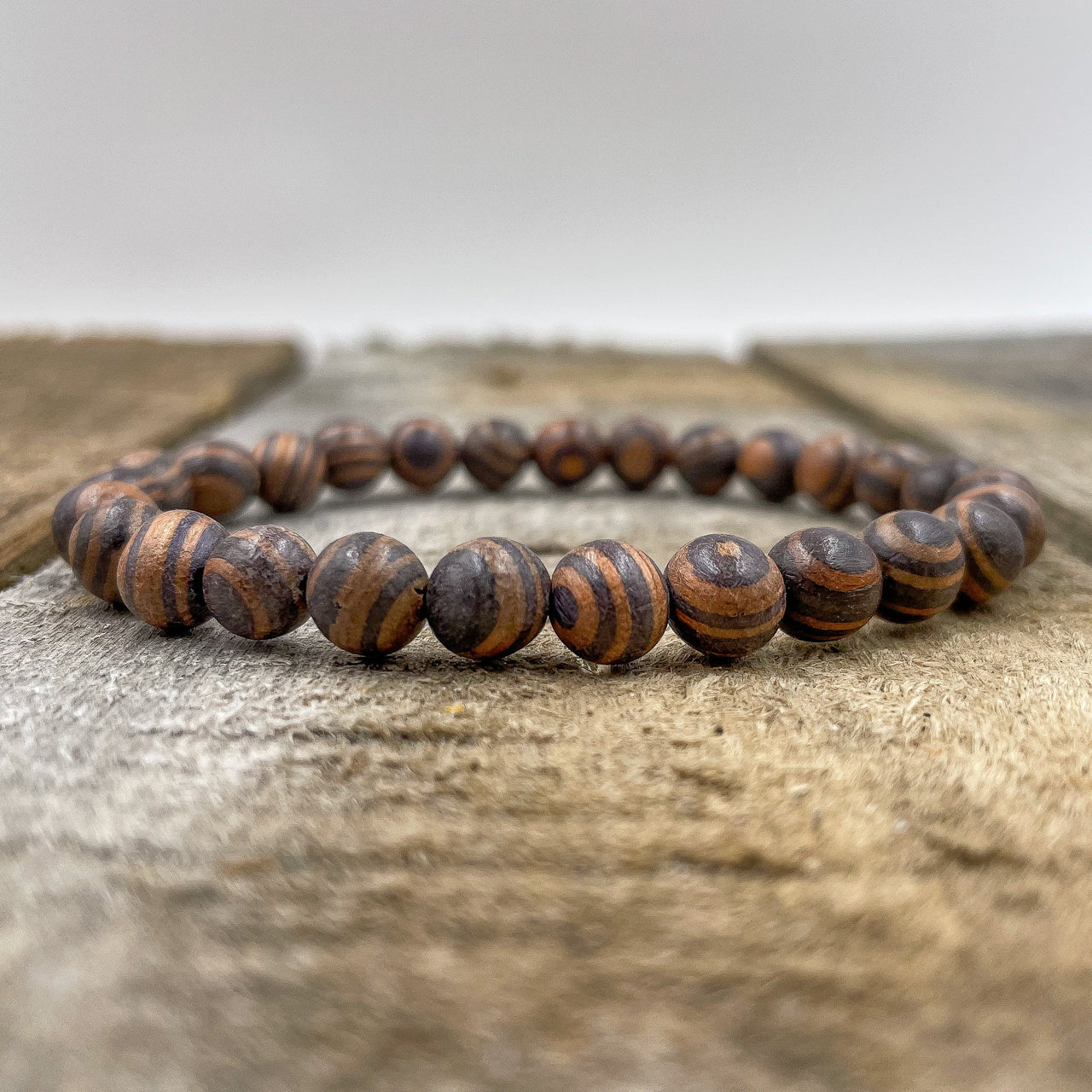 Union - Zebra Rosewood Mala Beaded Bracelet -