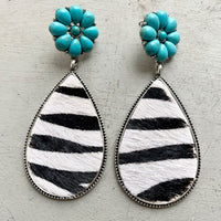 Thumbnail for Turquoise Flower Teardrop Earrings - T - 7 STYLES -