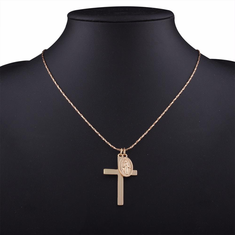 Marigold Shadows - Eutychus Saint Cross Necklace - Gold -