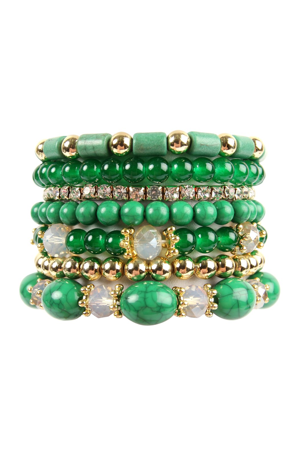 Riah Fashion -  - Multibead Stackable Bracelet - 7 COLORS -