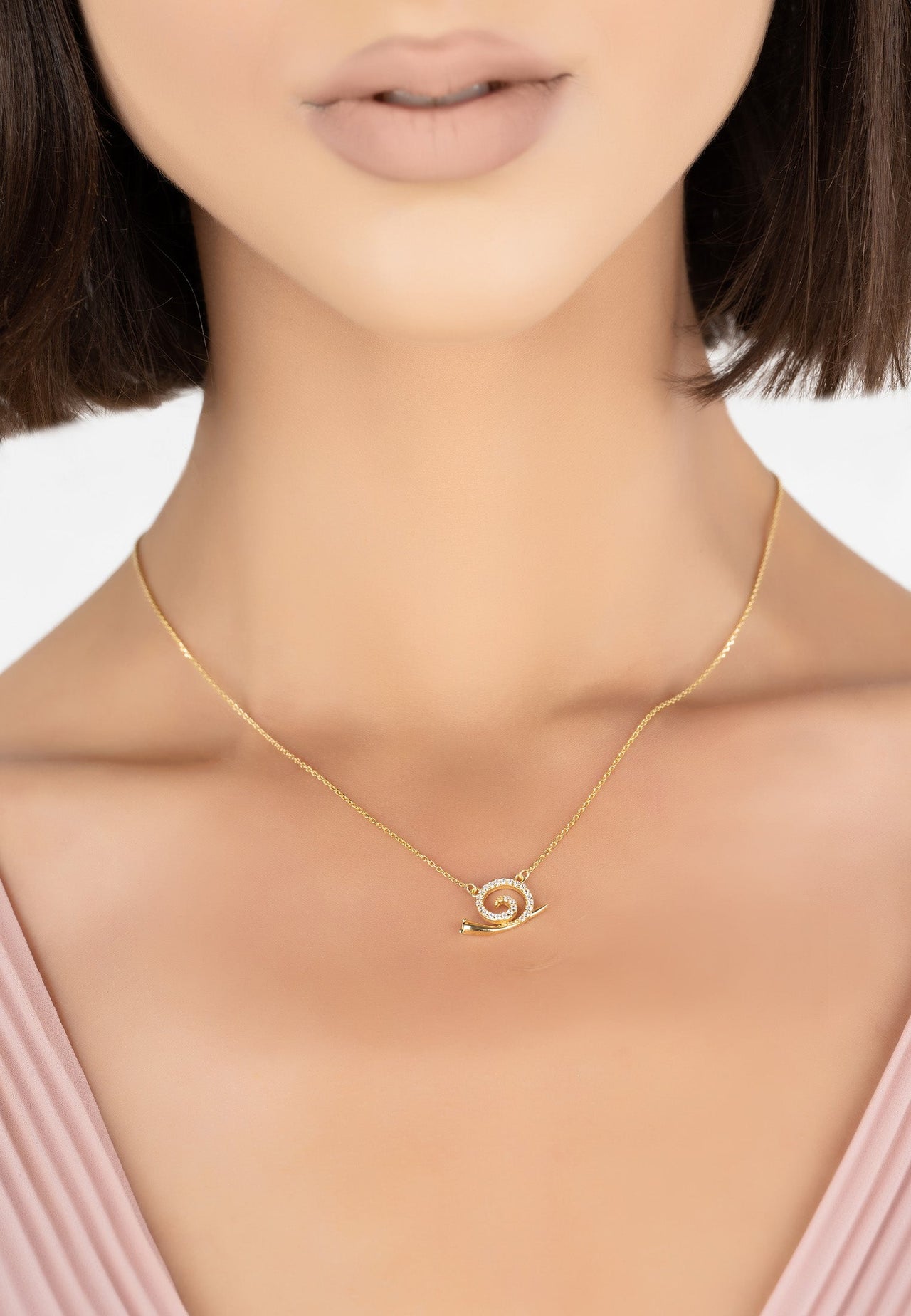 LATELITA - Snail Pendant Necklace Gold -