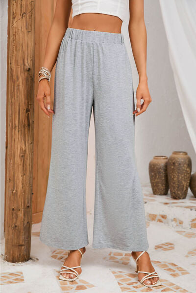 Slit Elastic Waist Pants - T - 1 COLOR -