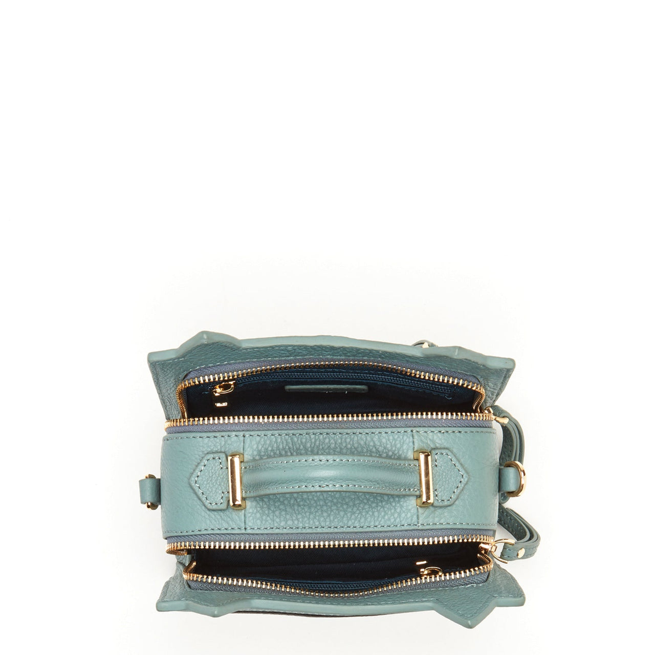 Leather Cat Purse Mineral Blue -