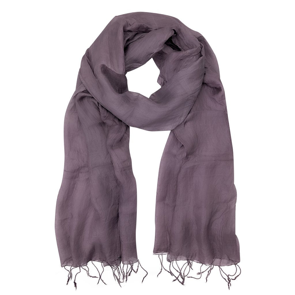 Slate & Salt - Plum Khmer Silk Scarf - 1 COLOR -