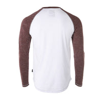 Thumbnail for Men's Long Sleeve Athletic Stripes Arm Contrast Raglan Henley - 1 COLOR -