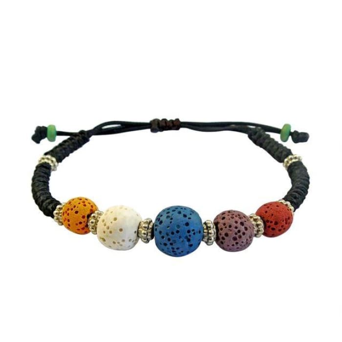 Multi-Color Lava Stone Bracelet -