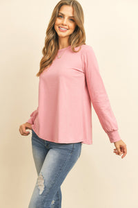 Thumbnail for Riah Fashion - Long Sleeve Round Neck Solid Top - 17 COLORS -