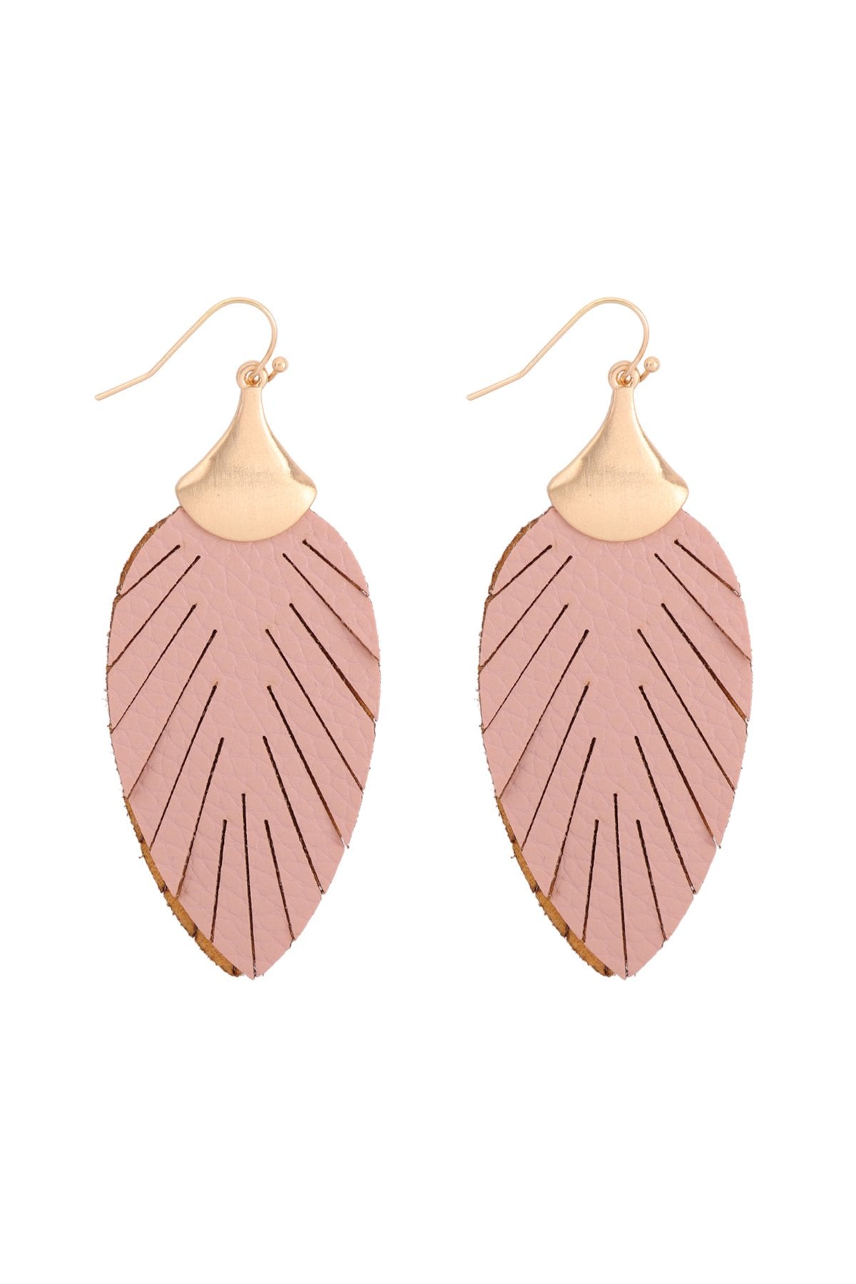 Riah Fashion - Pu Leather Hook Earrings - 5 COLORS