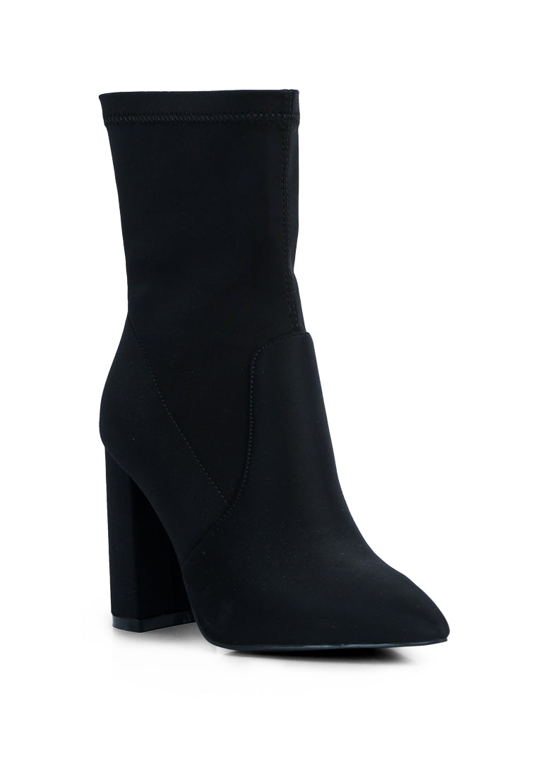 London Rag - Ankle Lycra Block Heeled Boots - 3 COLORS -